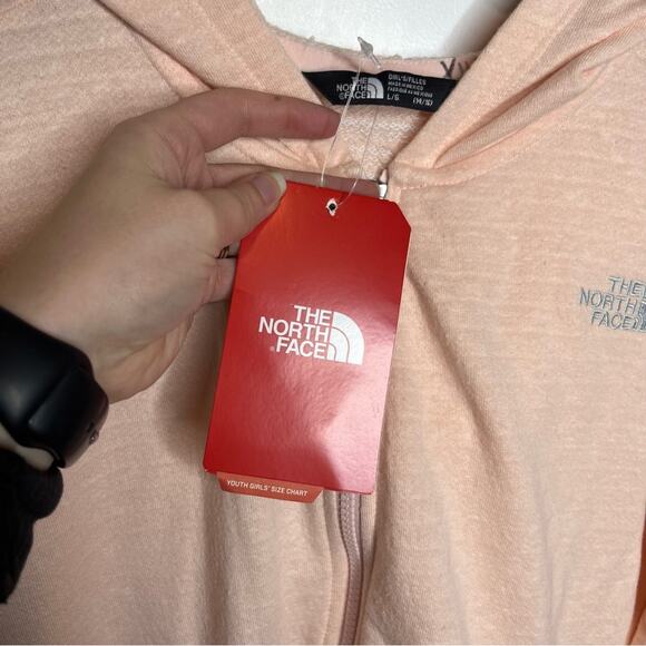 NWT The North Face Pink Salt Heather Full Zip Hoodie Sweatshirt Size Large - Picture 6 of 8